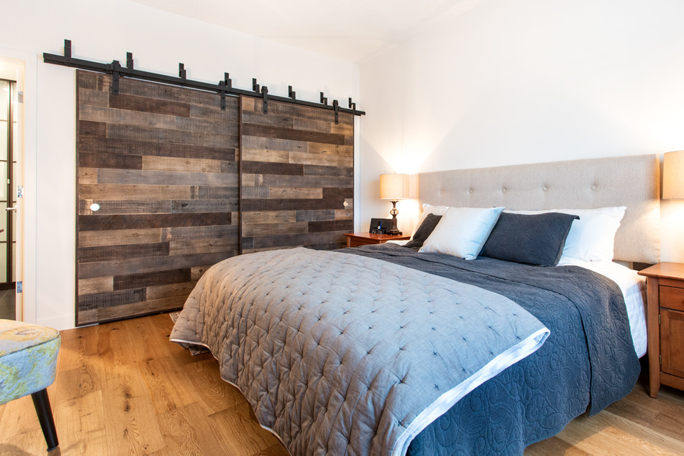 Design ideas for a classic bedroom in Edmonton.