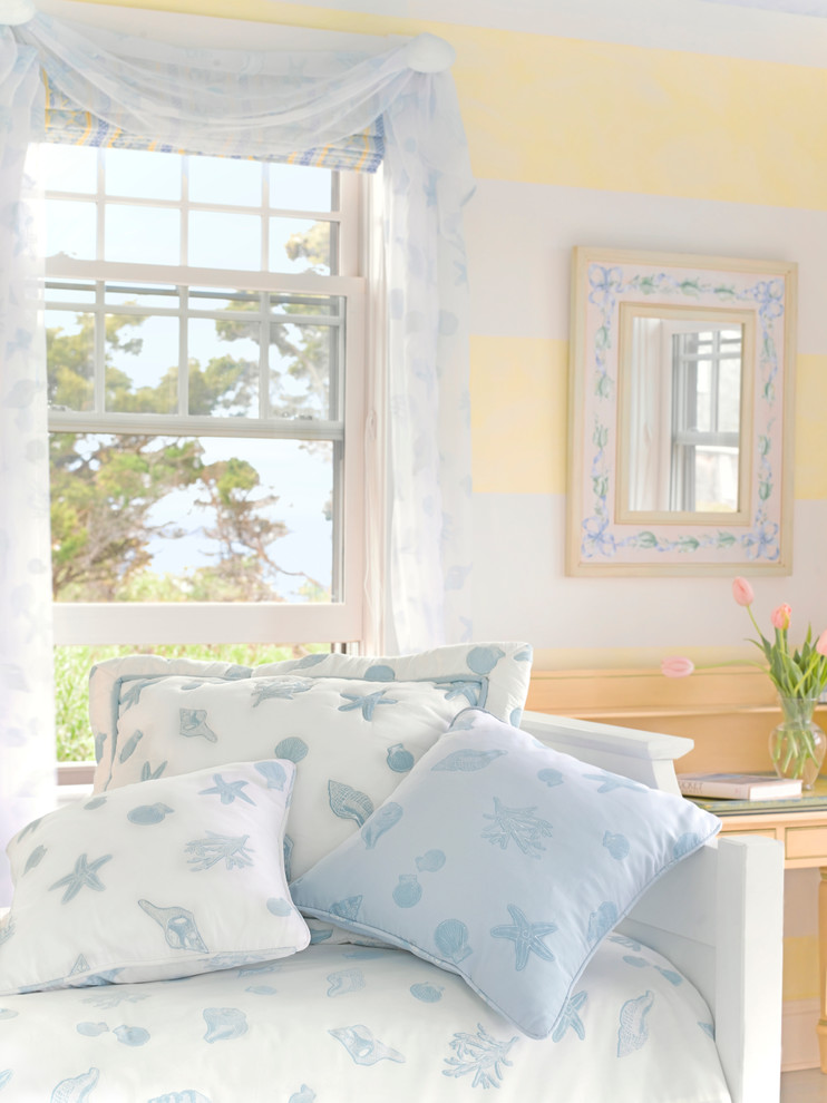 This is an example of a coastal bedroom in Boston.