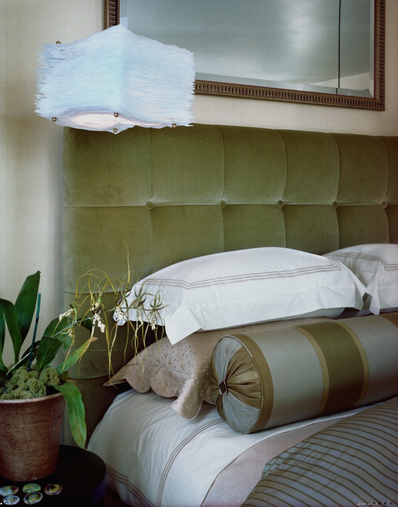 Example of a trendy bedroom design in San Francisco with white walls