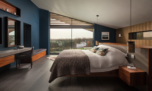 Walnut and grey bedroom deals