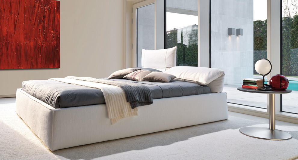 Идея дизайна: спальня среднего размера в современном стиле