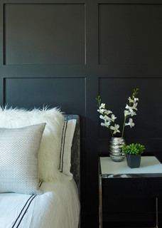 Chambre Moderne Avec Un Mur Noir Photos Et Idees Deco De Chambres Avril 2021 Houzz Fr