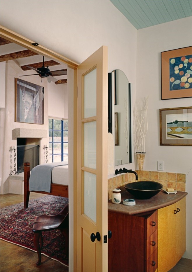 Inspiration for a large southwestern bedroom remodel in Albuquerque