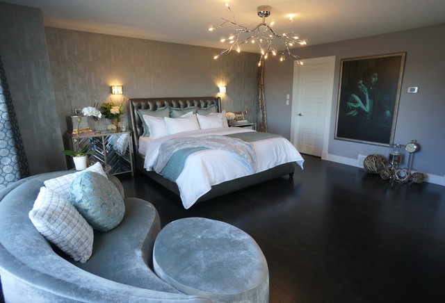 Contemporary Hollywood Glam Bedroom - Contemporary - Bedroom ...