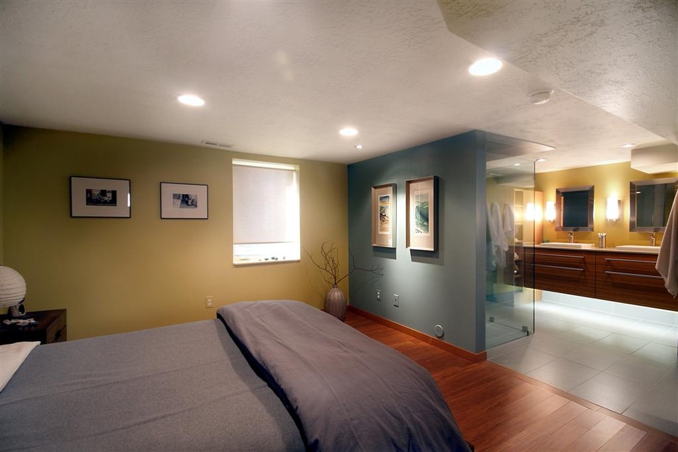 Inspiration for a contemporary bedroom remodel in Salt Lake City