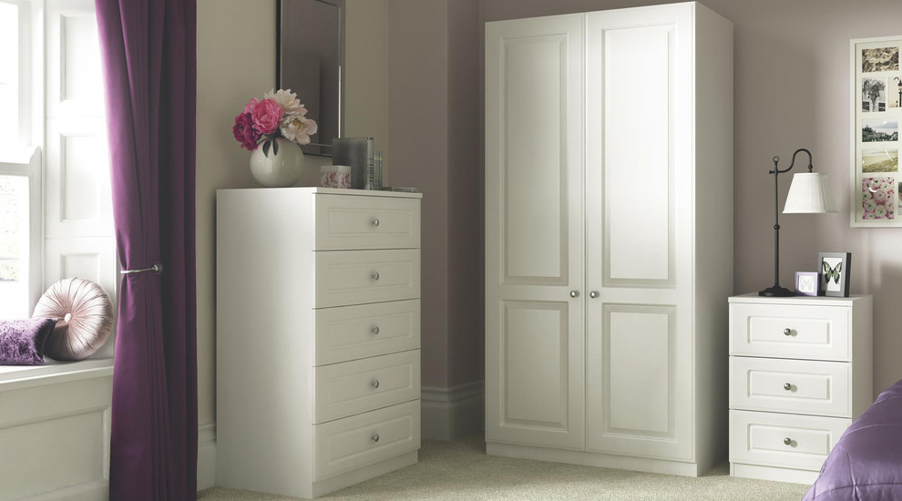 Hampshire White textured bedroom furniture