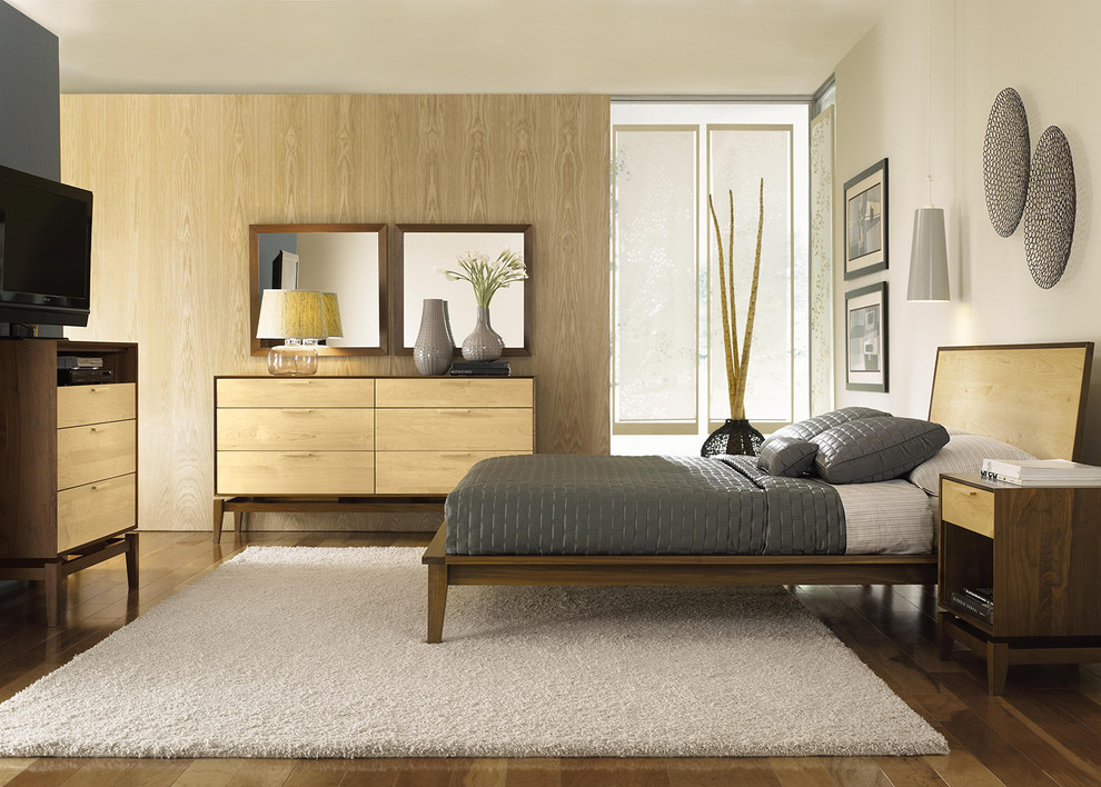 This is an example of a medium sized contemporary master bedroom in Burlington.
