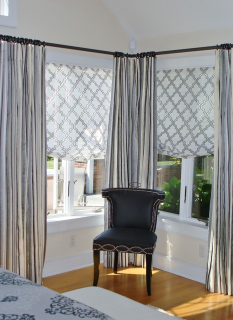 Corner Window Treatments - Rustic - Bedroom - New York - by All About  Interiors LLC | Houzz