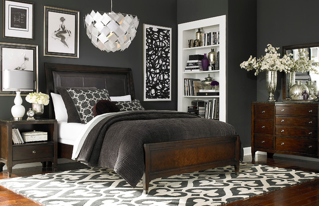 Cosmopolitan Leather Sleigh Bed by Bassett Furniture