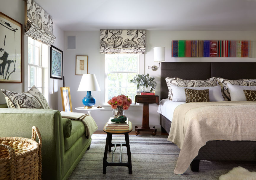 Design ideas for a large traditional master bedroom in New York.