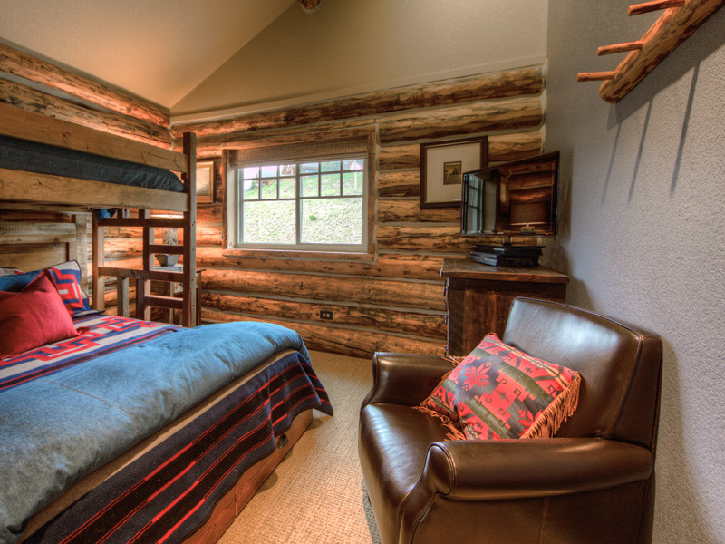 Mountain style bedroom photo in Other