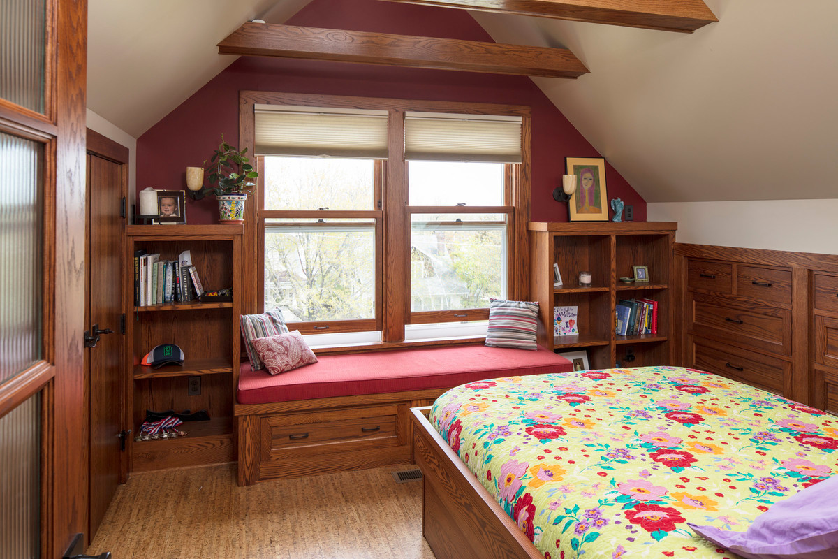 Cozy, Bungalow Attic Traditional Bedroom Minneapolis by Ben
