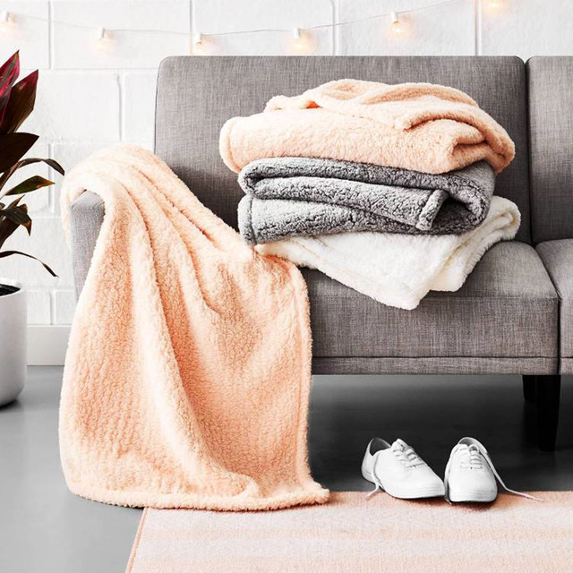Cozy Sherpa Throw Blanket Collection Room Essentials Modern Bedroom Minneapolis by Target Home Houzz IE