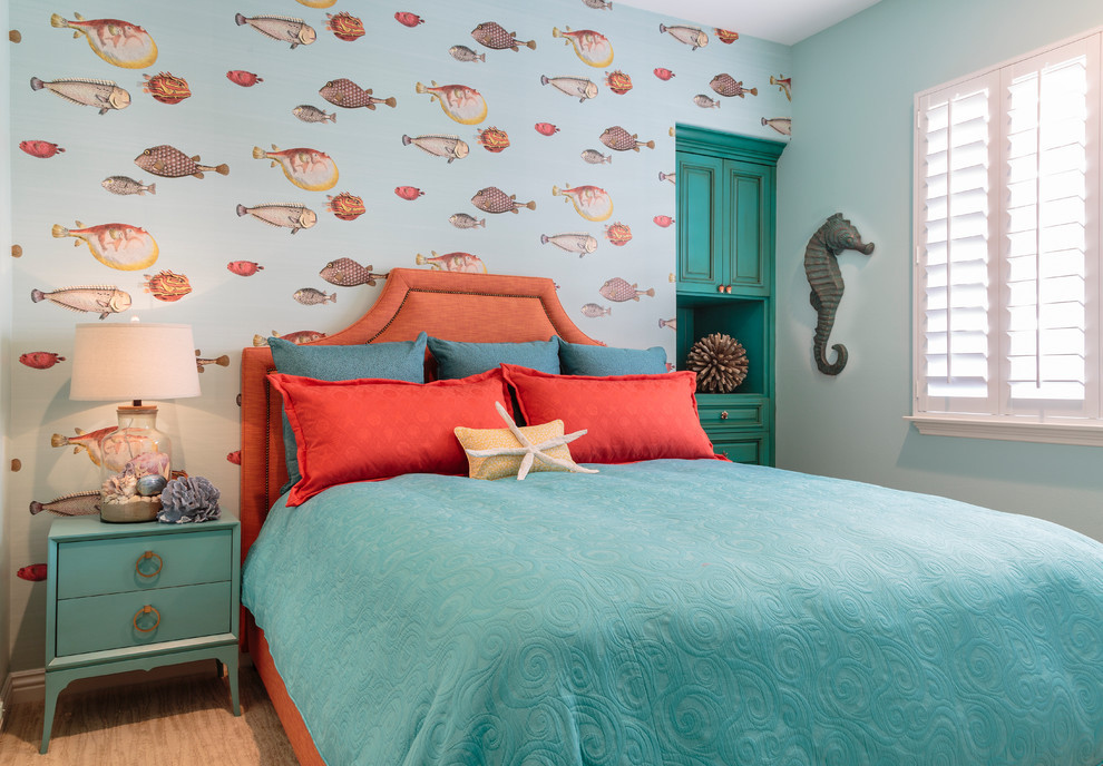 Example of a beach style bedroom design in Los Angeles