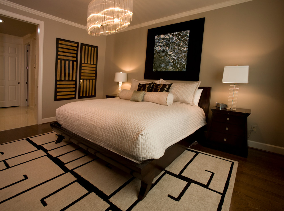 Bedroom - contemporary bedroom idea in Raleigh