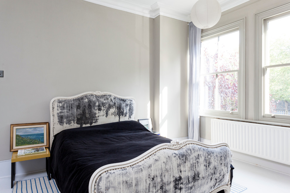 This is an example of a scandi bedroom in London.