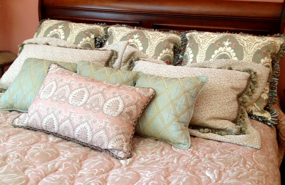 Custom Bed Pillows Designed by Cheri Mazza Traditional Bedroom