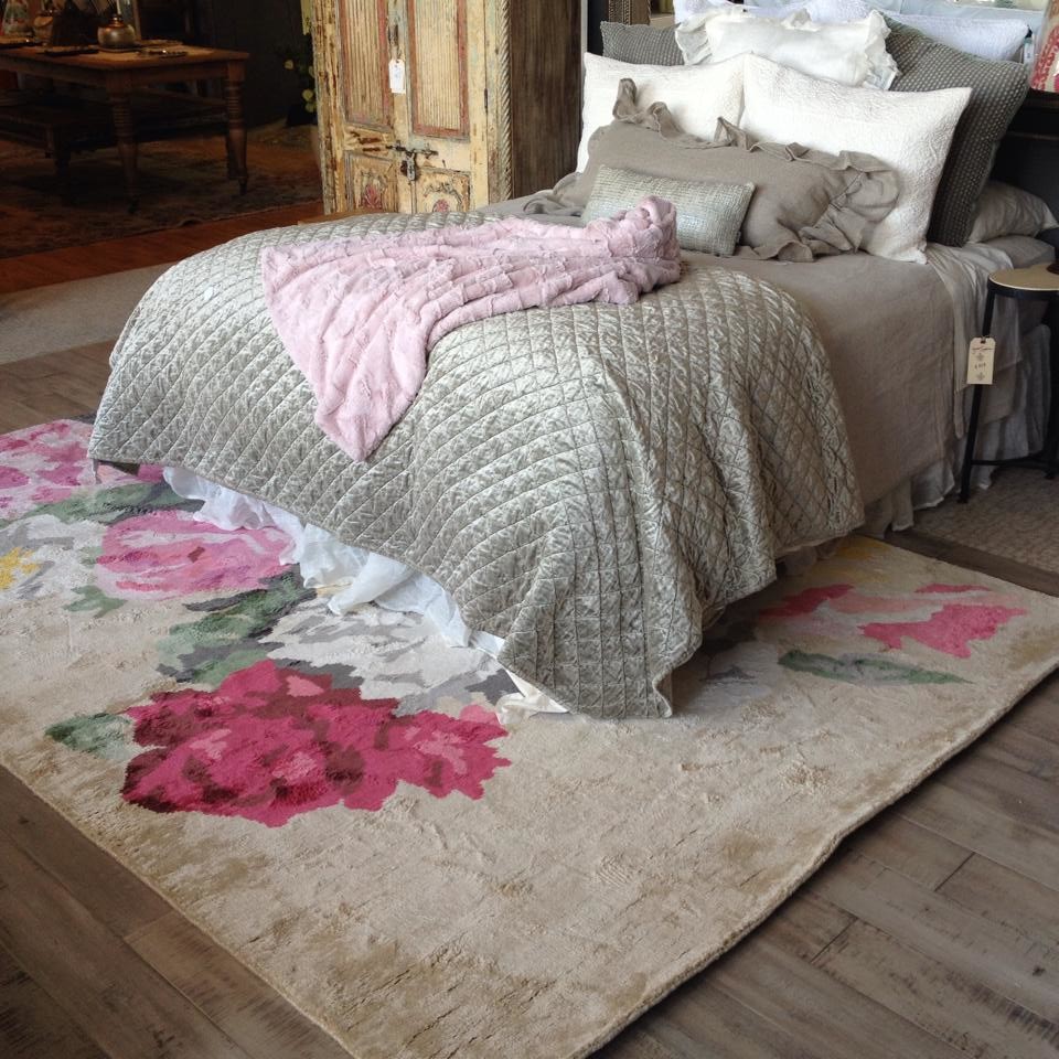 Photo of a medium sized shabby-chic style guest and grey and brown bedroom in Other with dark hardwood flooring, no fireplace and brown floors.