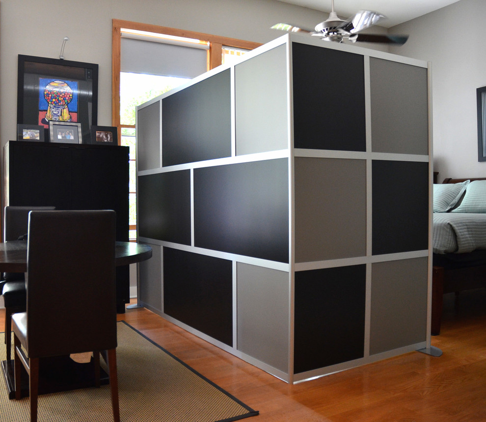 Custom Modern Room Divider, Black & Gray Modern Bedroom Dallas