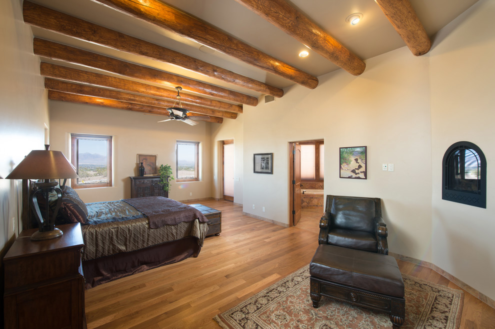 Custom Rammed Earth Home Southwestern Bedroom Austin by Soledad
