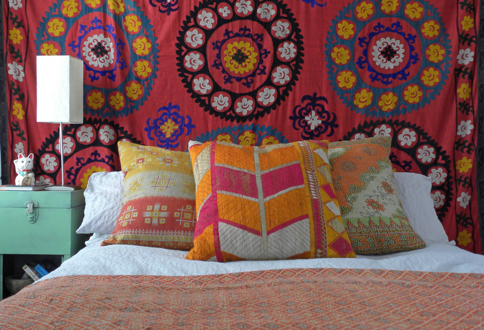 Inspiration for a bohemian bedroom in Dallas.