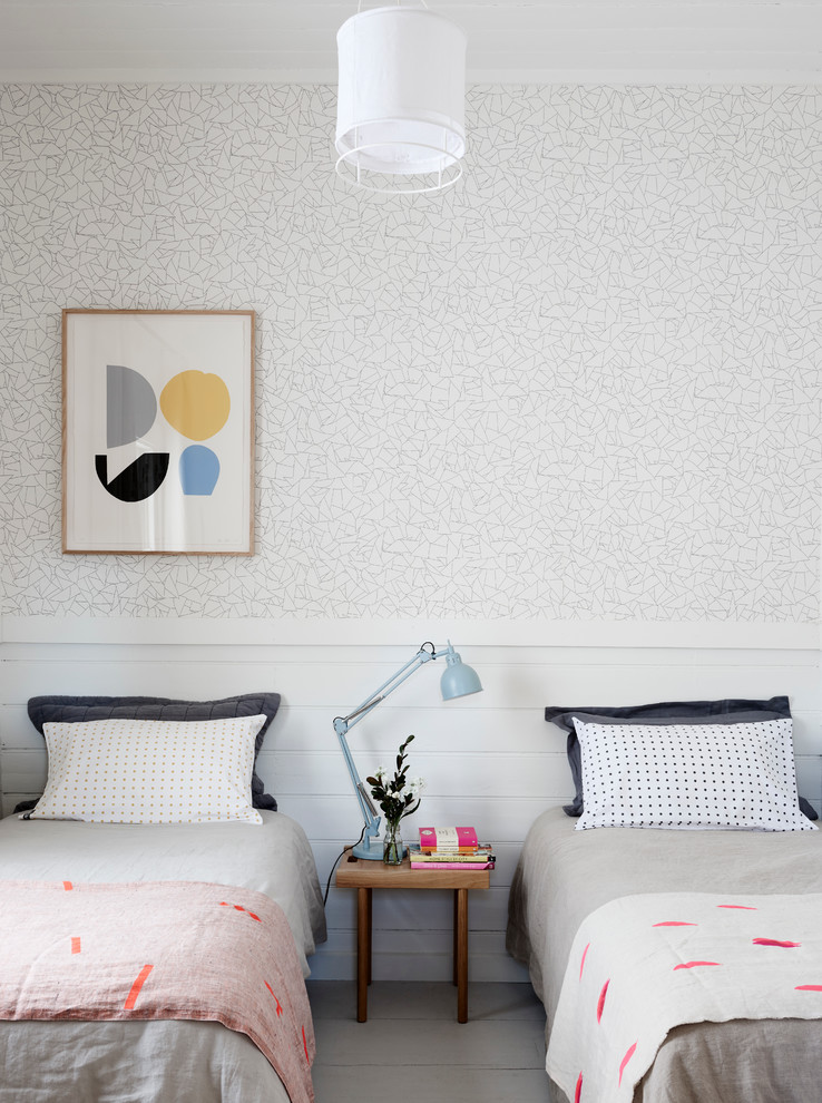 Bedroom - scandinavian guest bedroom idea in Melbourne