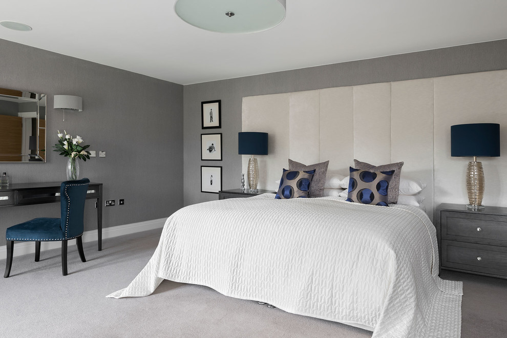 Design ideas for a contemporary bedroom in Hampshire.