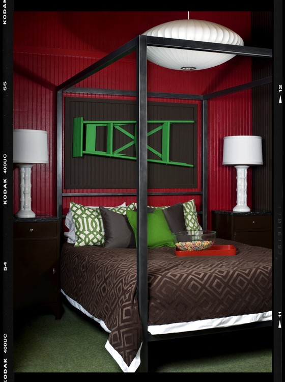 Идея дизайна: спальня в стиле фьюжн