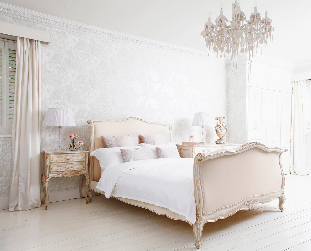 Photo of a medium sized shabby-chic style bedroom in Sussex.