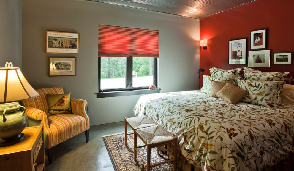 Inspiration for a contemporary bedroom remodel in Cedar Rapids