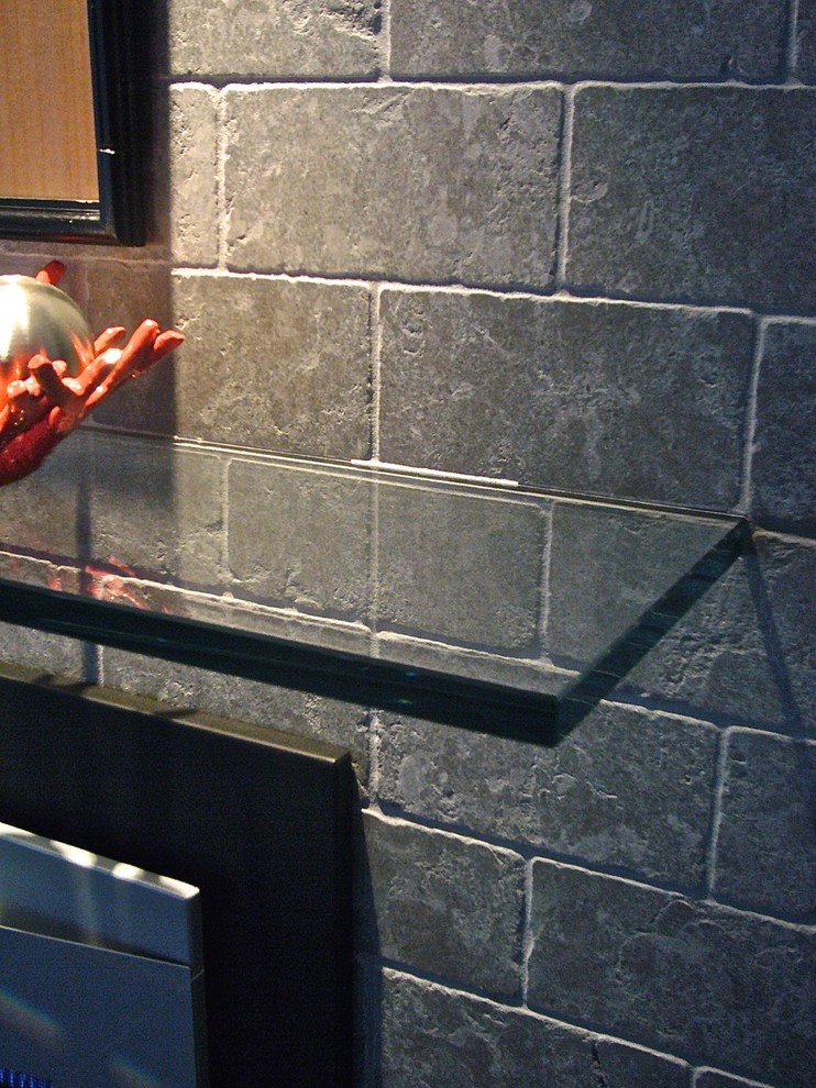 DETAIL Cantilevered Glass Mantle Contemporary Bedroom San Francisco by InterDesign