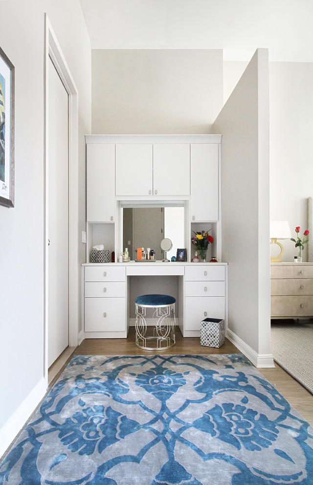 Downtown Manhattan Master Bedroom Vanity for Her Transitional Bedroom New York by