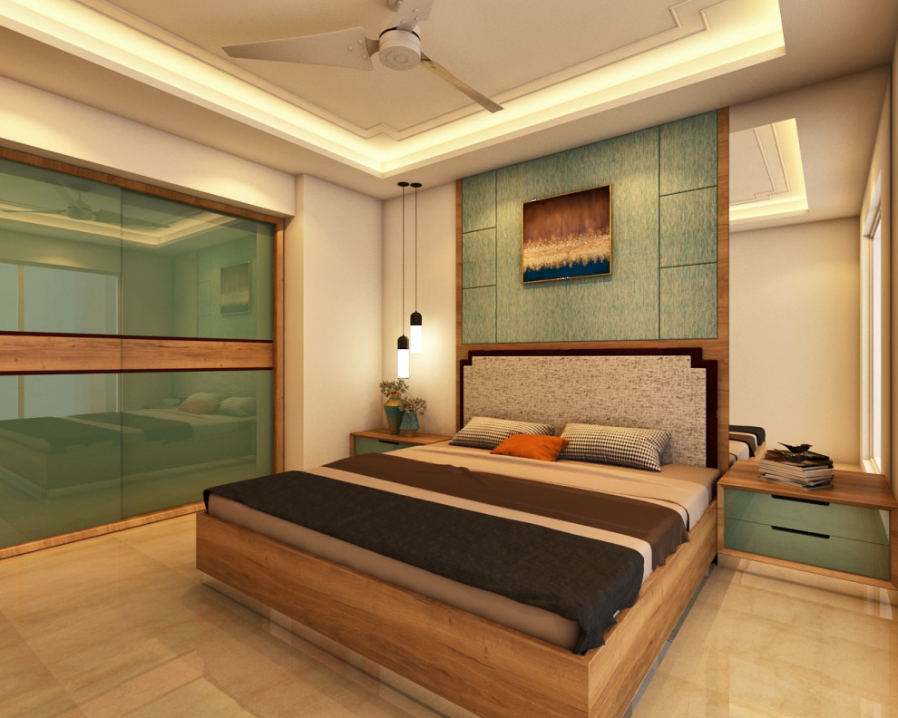 This is an example of a world-inspired bedroom in Mumbai.