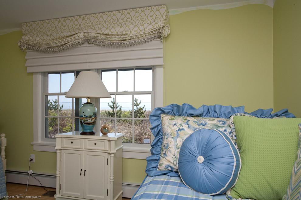 Photo of a coastal bedroom in Providence.