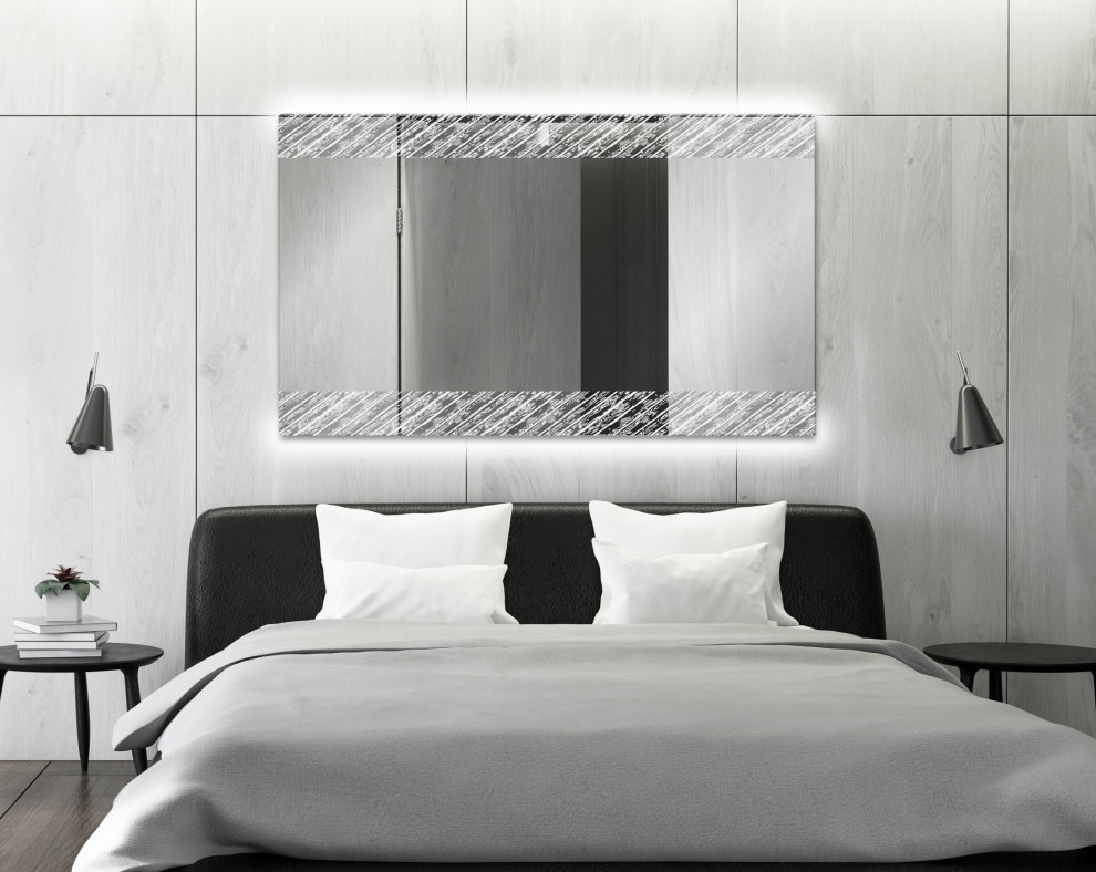Стильный дизайн: большая хозяйская спальня в современном стиле с серыми стенами - последний тренд