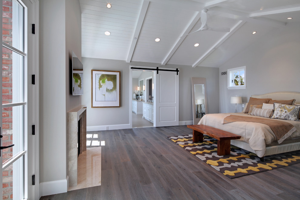 Example of a beach style bedroom design in Orange County