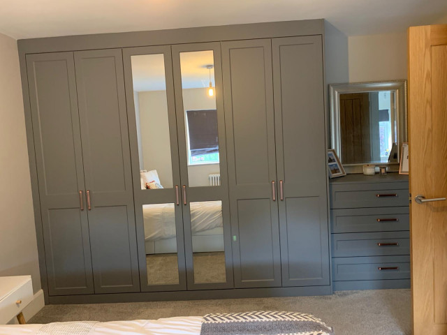 Dust Grey and Copper Bedroom Wardrobe - Traditional - Bedroom - Other ...