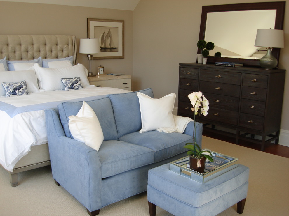 Inspiration for a coastal bedroom remodel in New York