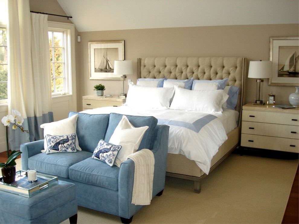 Inspiration for a coastal bedroom remodel in New York