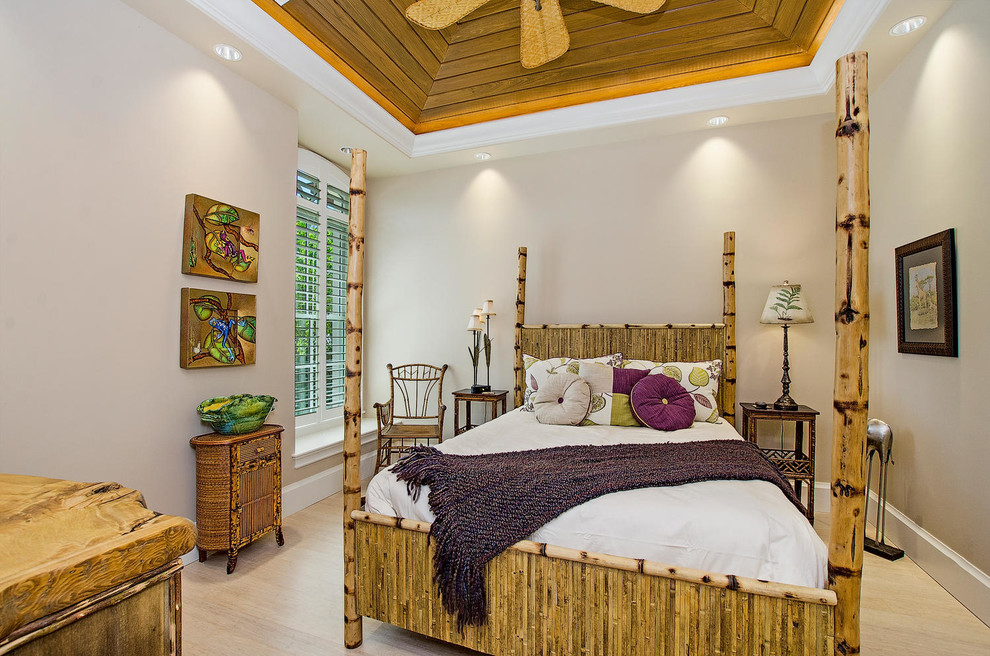 Example of an island style bedroom design in Miami