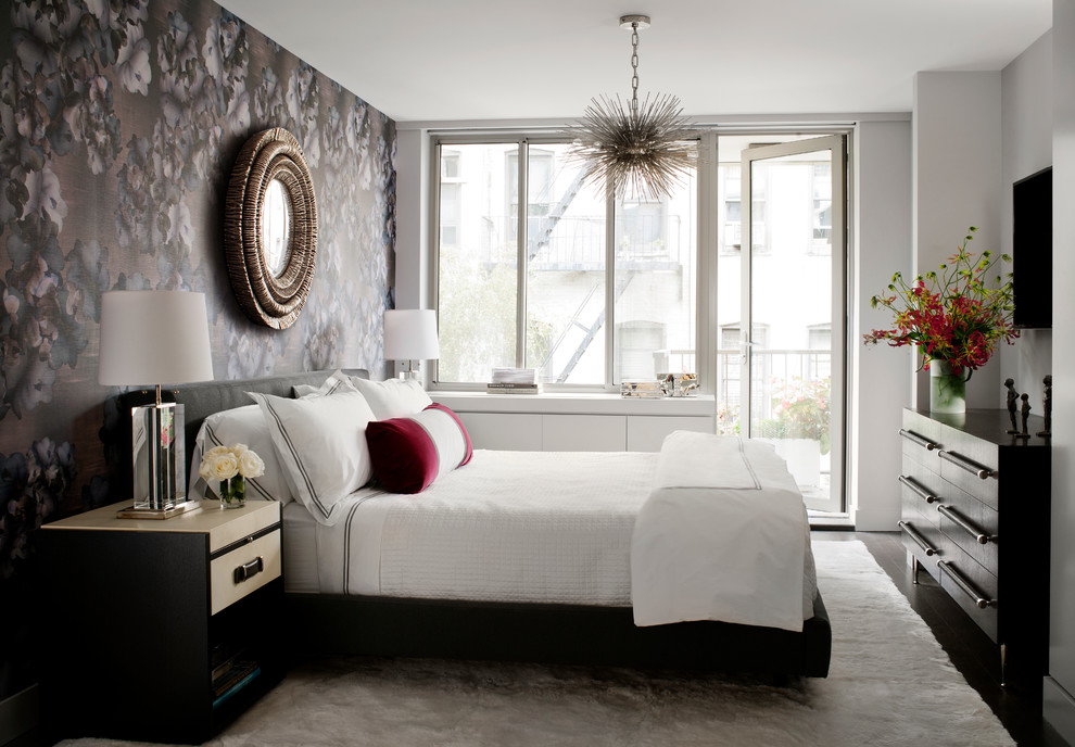 Trendy bedroom photo in New York