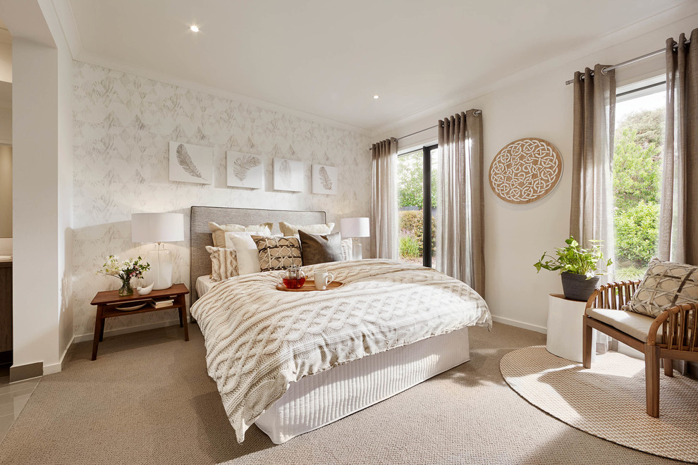 メルボルンにある北欧スタイルのおしゃれな寝室のレイアウト