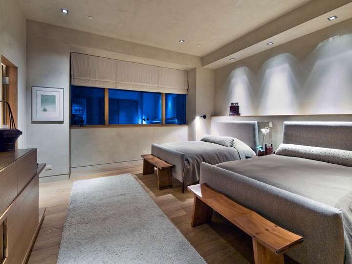 Photo of a contemporary bedroom in Denver.