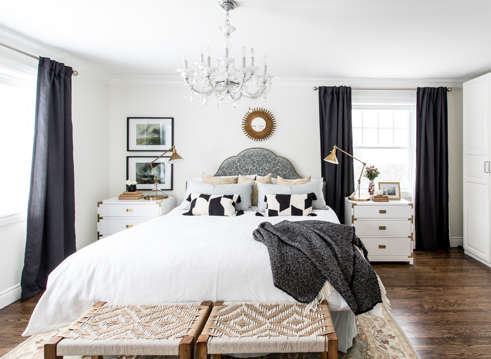 Elegant bedroom photo in Montreal