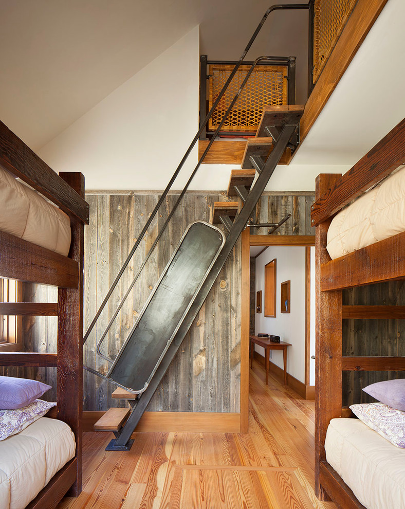 This is an example of a rustic bedroom in Boston.