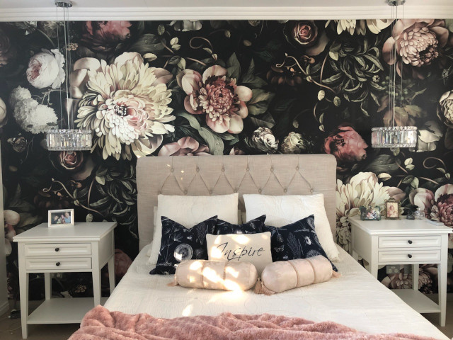 Ellie Cashman Wallpaper in a bedroom - Modern - Bedroom - Sydney - by  Sydney Wallpapering / Crème De La Crème Décor | Houzz