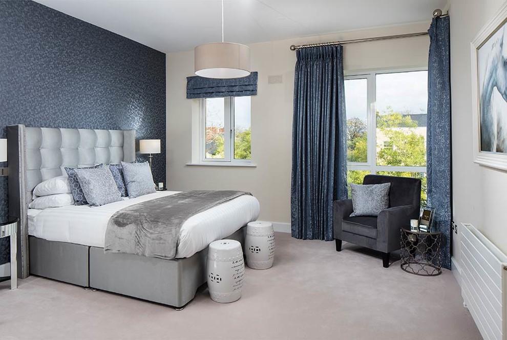 Inspiration for a contemporary bedroom remodel in Dublin