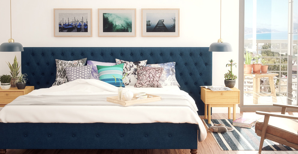 Emily Wide King Size Bed Head Modern Bedroom Melbourne by Brosa