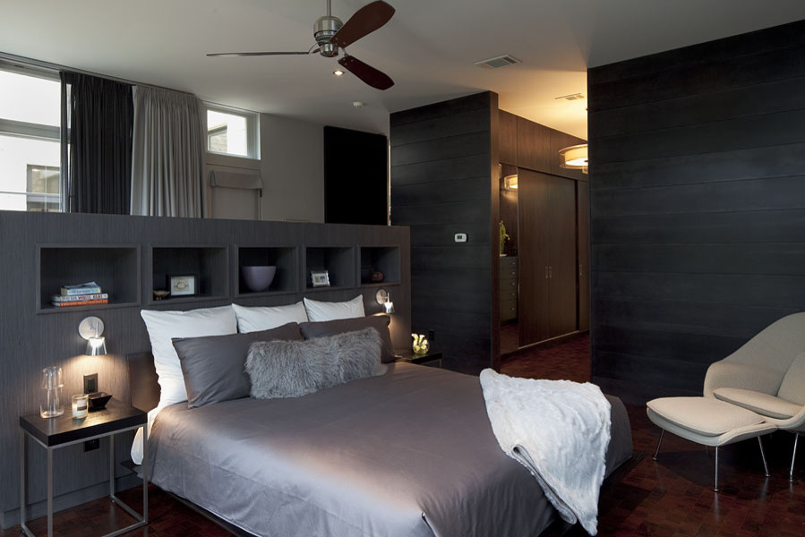 Inspiration for a contemporary bedroom remodel in Austin