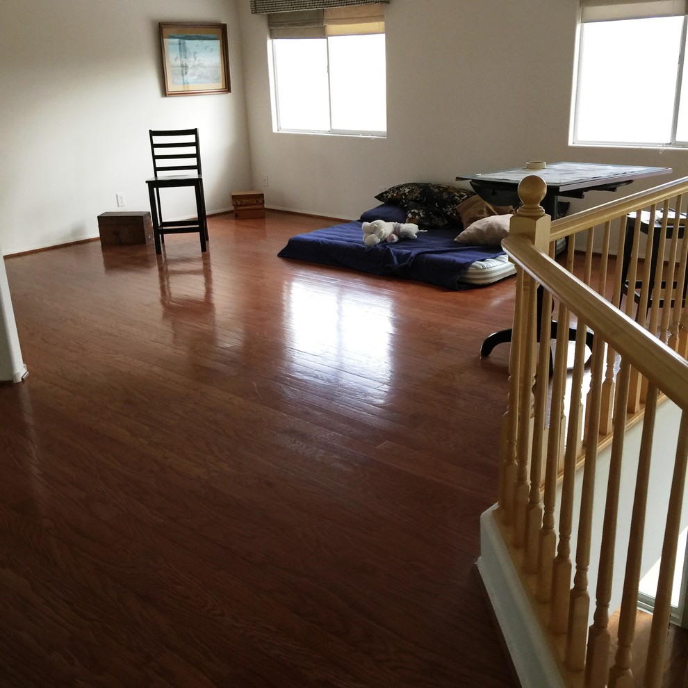 Engineered Red Oak Hardwood Flooring Bedroom Las Vegas by C & L